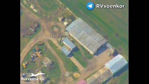 Precision strikes on a farm building where Ukrainian forces were detected