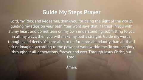 Guide My Steps Prayer (Prayer for Faith and Guidance)