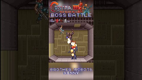 Contra III: The Alien Wars (SNES) Boss Battle - Brother Robots Kenny 1 & 2 #Shorts