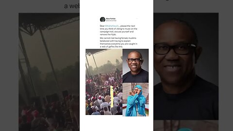 Angry Nigerian Muslim man calls out Aisha Yesufu for Dancing at Peter Obi’s Rally with Her Hijab on