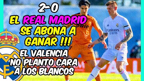 El REAL MADRID supera a un VALENCIA apático: los BLANCOS mejoran y crece la CONFIANZA!