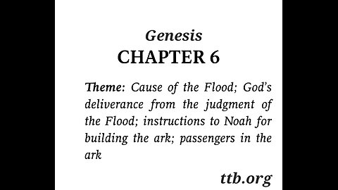 Genesis Chapter 6 (Bible Study)