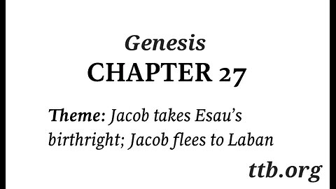 Genesis Chapter 27 (Bible Study)