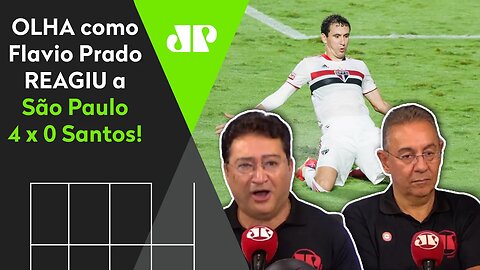 "QUE GOLEADA TRICOLOR!" OLHA como Flavio Prado REAGIU a São Paulo 4 x 0 Santos!