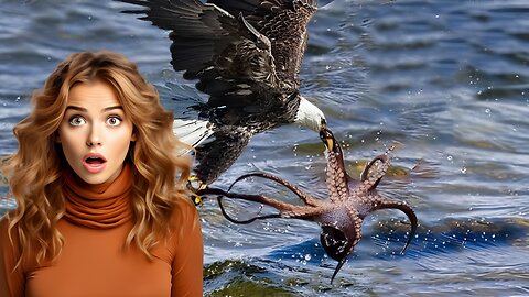 The Eagle Dies While Hunting Octopus In The Ocean