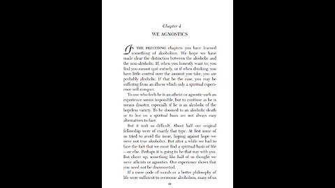 AI Bill Wilson Read's Chapter 4 "We Agnostics" from the Big Book of Alcoholics Anonymous