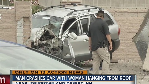 Witnesses report woman riding on top of speeding car