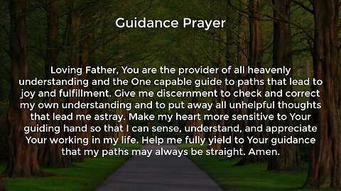 Guidance Prayer (Prayer for Wisdom and Direction)