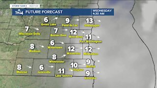 Sunshine gives Wednesday a slight warm-up, reaching upper 40s