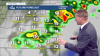 Warm day ahead with scattered storms