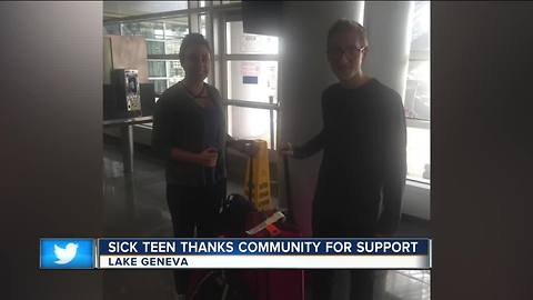 Lake Geneva teen thanks supporters after returning home from E. coli coma in Paris