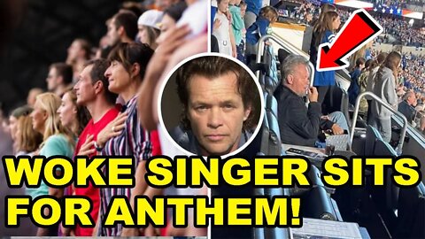 WOKE singer John Mellencamp DISRESPECTS the USA and SITS during the Anthem at Colts vs Eagles game!