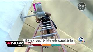 Roosevelt Bridge goes pink