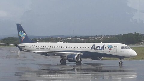 Pouso do Embraer 195 PR-AXJ em Caldas Novas(GO) vindo de São Paulo(Congonhas)