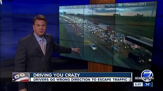 Impatient drivers use 'on' ramp to exit i-225, avoid construction related traffic backup