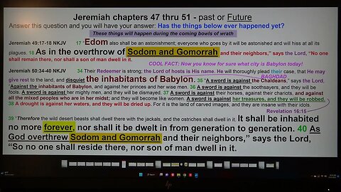 Jeremiah chapters 47 - 51 past or Future