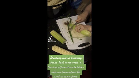 Shucking corn and breaking beans