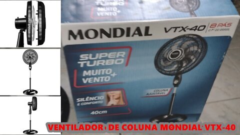 Ventilador De Coluna Mondial vtx-40 - 40cm