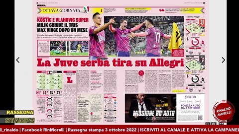 Juve in ripresa, crisi Inter. Bene Lazio e Sassuolo, GiampaoloOut. Rassegna Stampa ep.142 | 03.10.22