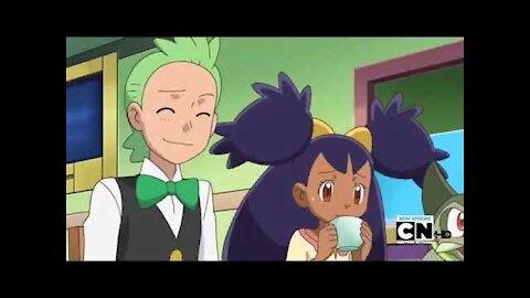 Pokemon Best Wishes: Cilan and Iris are shy about eating in front of an audience