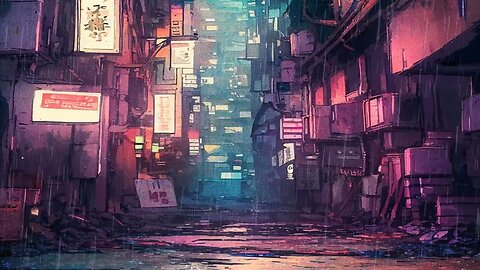 Chill Out and Focus with Rainy Cyber Nights: A Neon Cyberpunk Lo-Fi Study Ambience Relaxation 🌃🎧📚