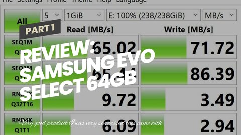 Review: SAMSUNG EVO Select 64GB microSDXC UHS-I U1 100MBs Full HD & 4K UHD Memory Card with Ad...