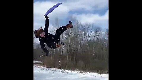 Saucer Sled Jump SLO-MO