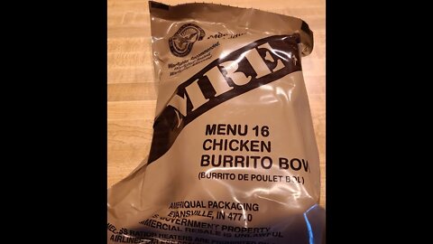 MRE Menu #16 Chicken Burrito Bowl