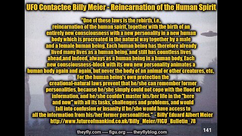 Billy Meier UFO Contact Reports - The Reincarnation of the Creation Energy of the Human Being