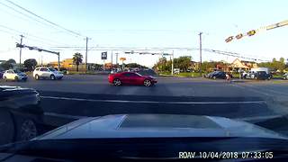 Cyclists ignores oncoming traffic, gets hit by car