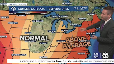 Metro Detroit's summer outlook has above average temperatures & rain