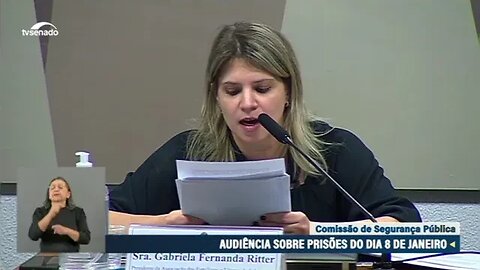 DRA. GABRIELA FERNANDA RITTER DEFENDE OS DIREITOS DOS PRESOS POLÍTICOS DE 8 DE JANEIRO