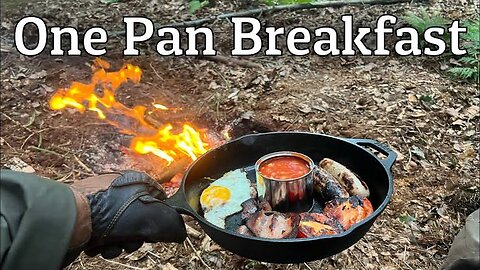 COOKING A FULL ENGLISH BREAKFAST IN THE WOODS - CAST IRON Cook UP 🍳🍳🍳