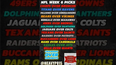 NFL Week 6 Picks! #nfl #nflpicks #footballpicks