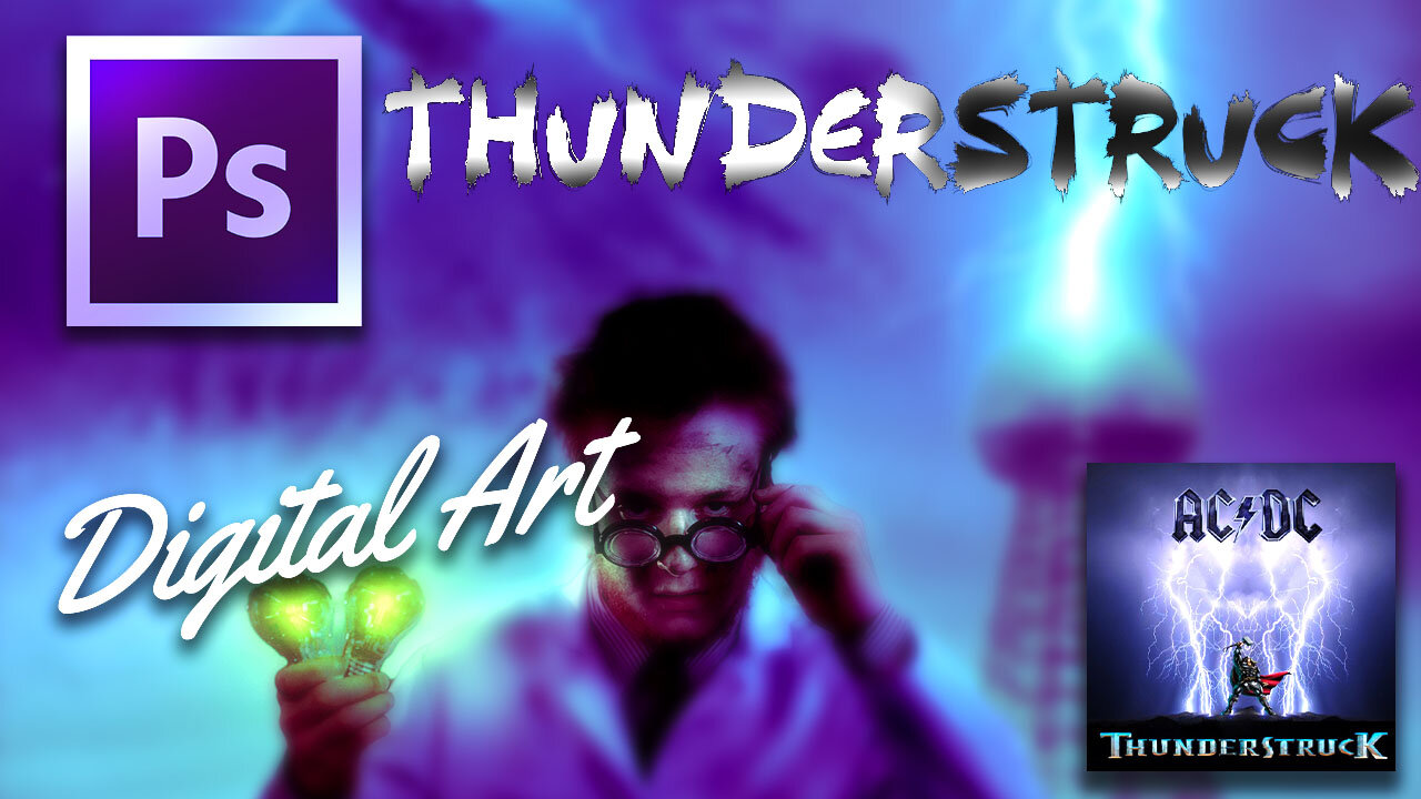 AC/DC - Thunderstruck | Album Cover Photo Manipulation | Digital Brown