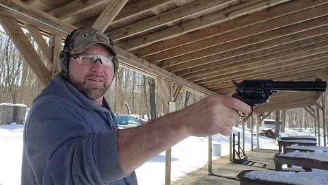 Range session with cowboy gun