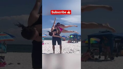 Acro dance on the beach #shorts #acrodance #westerndance #dancingonthebeach