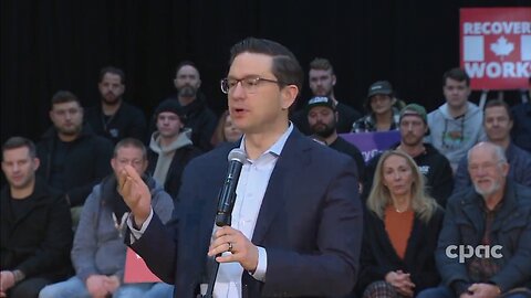 Canada: Conservative Leader Pierre Poilievre speaks with reporters in New Westminster, B.C.