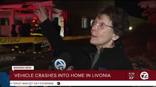 One injured after a car crashes into a home in Livonia, police say