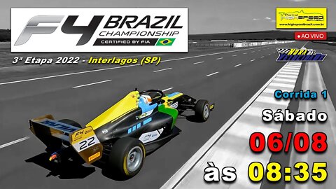 FÓRMULA 4 BRAZILIAN CHAMPIONSHIP | Corrida 1 | 3ª Etapa 2022 - Interlagos (SP) | Ao Vivo