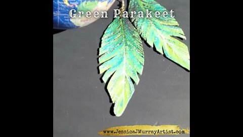 GREEN PARAKEET, Mega Size, Feather Inspired Leather earrings