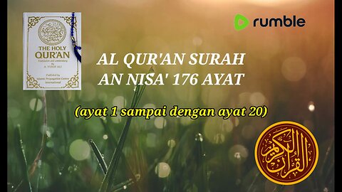 MEMBACA AL QUR'AN SURAH AN NISA' AYAT 1 SAMPAI DENGAN AYAT 20