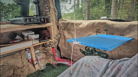 How to Build a Foldable Desk for Van Life. Space saving DIY Conversion.