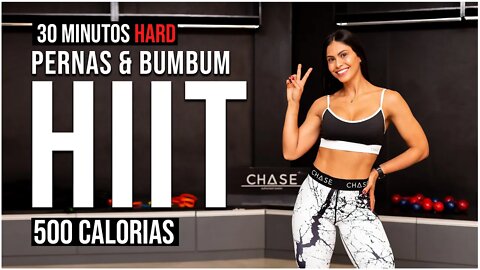 30 Min Pernas & BUMBUM Treino HIIT bem HARD | Queime 500 Calorias | Em Casa | Com um Banquinho