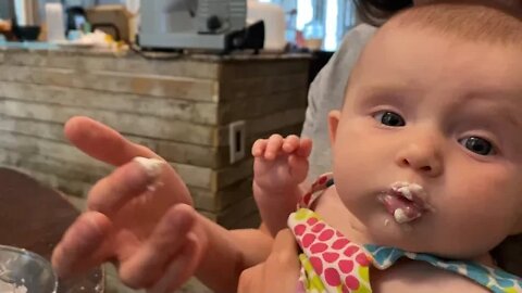 Baby Tries Cool Whip For FIRST TIME #shorts 😁