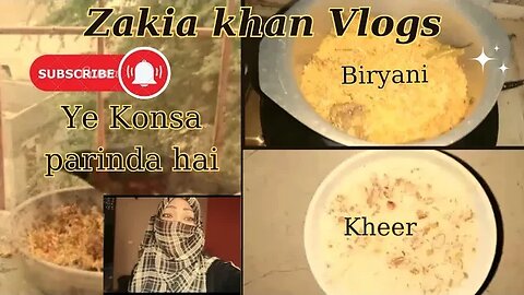 Aaj hum nai biryani or kheer khay ||ye Konsa parinda hai || #zakiakhanvlogs#increaseviews #biryani