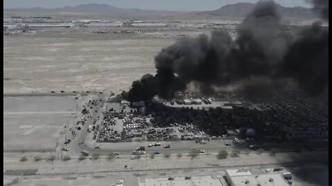 Fire at junkyard in east Las Vegas