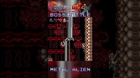 Contra III: The Alien Wars (SNES) Boss Battle - Metal Alien #Shorts