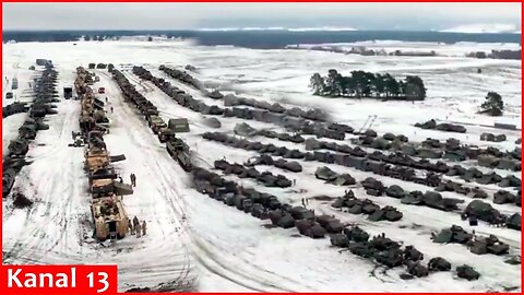 Hundreds of Ukrainian equipment spotted preparing for battle near Izyum - drone footage