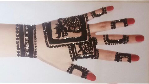 unique square mehndi design, easy square mehndi design, square palm mehndi design